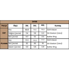 Monamise Kadın Çiçek ve Yaprak Desenli Dantelli Büyük Beden Pijama Takımı 24168BAT
