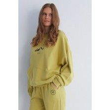 Flamenco Cozy Winter Saf Pamuk Bisiklet Yaka Sweatshirt