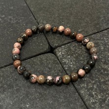 Yıldız Doğal Taş Sertifikalı Rodanit 6 mm Doğal Taş Bileklik
