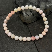 Yıldız Doğal Taş Sertifikalı Pembe Opal 6 mm Doğal Taş Bileklik