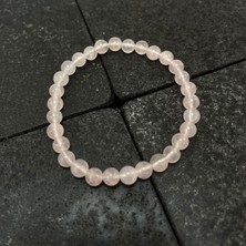 Yıldız Doğal Taş Sertifikalı Pembe Kuvars 6 mm Doğal Taş Bileklik