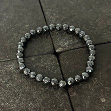 Yıldız Doğal Taş Sertifikalı Hematit 6 mm Doğal Taş Bileklik