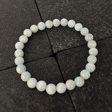 Yıldız Doğal Taş Sertifikalı Akuamarin 6 mm Doğal Taş Bileklik