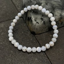Yıldız Doğal Taş Sertifikalı Kalsedon 6 mm Doğal Taş Bileklik