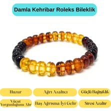 Yıldız Doğal Taş Sertifikalı Damla Kehribar Roleks Bileklik