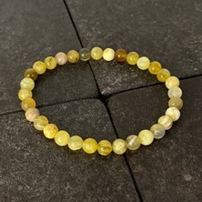Yıldız Doğal Taş Sertifikalı Sarı Opal 6 mm Doğal Taş Bileklik
