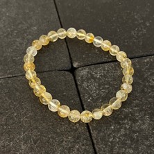 Yıldız Doğal Taş Sertifikalı Sitrin 6 mm Doğal Taş Bileklik