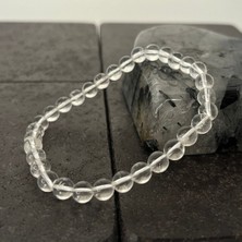 Yıldız Doğal Taş Sertifikalı Kristal Kuvars 6 mm Doğal Taş Bileklik