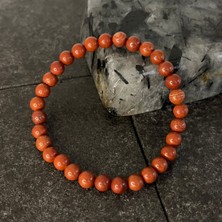 Yıldız Doğal Taş Sertifikalı Kırmızı Jasper  6 mm Doğal Taş Bileklik