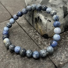 Yıldız Doğal Taş Sertifikalı Dumortierit 6 mm Doğal Taş Bileklik