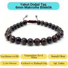 Sertifikalı Yakut Doğal Taş 6mm Makrome Bileklik Ayarlanabilir Ölçü