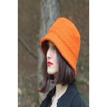 Kışlık Kadın Yün Bermuda Turuncu Şapka 9898
