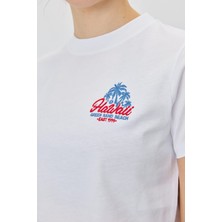 Kadın Hawaii Baskılı Kısa Kollu T-Shirt