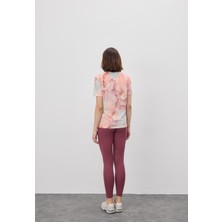 Kadın Rose Baskılı Fırfırlı T-Shirt