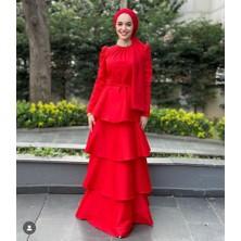 Jamila Sarah Yakası Incili Kat Kat Elbise