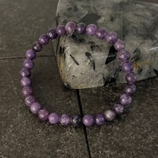 Yıldız Doğal Taş Sertifikalı Lepidolit 6 mm Doğal Taş Bileklik