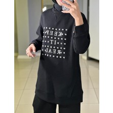 Mymood Taşlı Yazılı Içi Tüylü Tunik