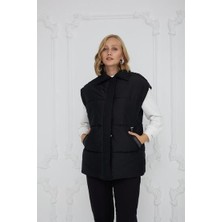 MOODBASIC ŞERİT AKSESUARLI KAPİTONE YELEK