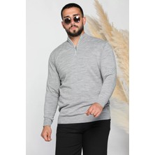 Mishar İtalia Erkek Ön Fermuar Detaylı Triko Kazak