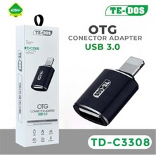 Te-Dos Lightning To USB iPhone iPad Uyumlu Flash Bellek Bağlantı Aparatı Adaptörü Mini Otg C3308