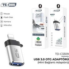 Te-Dos Lightning To USB iPhone iPad Uyumlu Tak Çalıştır Flash Bellek Bağlantı Adaptörü Otg C3309