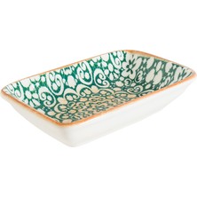 Alhambra Olive Moove  15*9 Cm 12 Adet Porselen Dik Kayık Tabak Yeşil