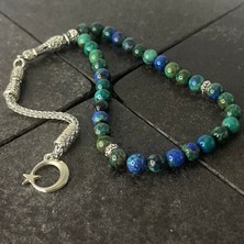 Sertifikalı Azurit Malakit 6mm 33LÜK Doğal Taş Tesbih