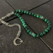 Sertifikalı Malakit 6mm 33LÜK Doğal Taş Tesbih