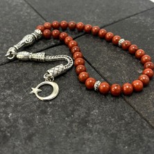 Sertifikalı Kırmızı Jasper  6mm 33LÜK Doğal Taş Tesbih