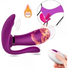 Feel Shop Şarjlı Isıtmalı Kablosuz Kumandalı  Vajina Klitoris Uyarıcı Giyilebilir 3 In 1 Panty Vibratör