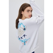Tubia Kadın Beyaz Renk Baskılı Sweatshirt