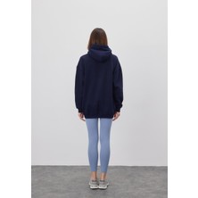Tubia Kadın Oversize Navy Kapüşonlu Sweatshirt