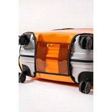 Trink Çanta Şeffaf Valiz ve Bavul Kılıfı  * Neon TURUNCU Renk Pvc *