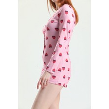 The Different Çilek Desen Pijama Tulumu