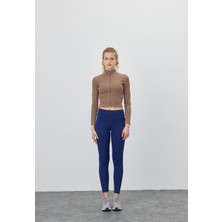 Kadın Vizon Yarım Balıkçı Crop Hırka