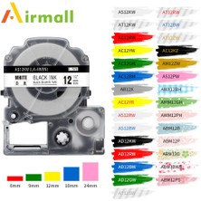 Fuhao Shop C 18 mm Tarzı Pembe Üzerine Gri Epson Labelworks LW400 LW300 Etiket Şeridi SS12KW mm 8m Uyumlu (Yurt Dışından)