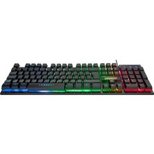 Everest KM-198 Luminax Siyah Gökkuşağı Aydınlatmalı Q Gaming Oyuncu Klavye + Mouse Set