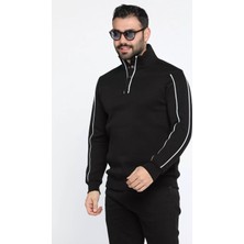 Mishar İtalia Erkek Yarım Düğmeli Üç Iplik Şardonlu Sweatshirt