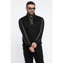 Mishar İtalia Erkek Yarım Düğmeli Üç Iplik Şardonlu Sweatshirt