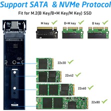 Pangniu M.2 Ndff&nvme 2'si 1 Arada Harici Sabit Sürücü Muhafazası (Yurt Dışından)