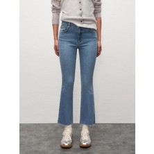 LTB Lynda X Evelına Geniş Paça Cropped Flare Jean Pantolon