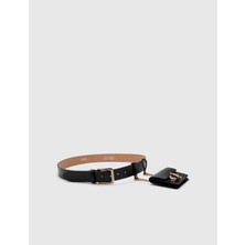 Cle Kadın Kemer Siyah Hakiki Deri