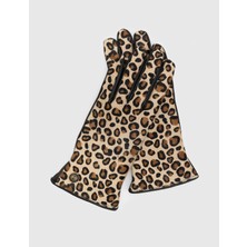 İLVİ Bera Hakiki Deri Leopar Kadın Eldiven