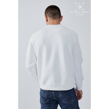 Baskılı Bisiklet Yaka Unisex Sweatshirt