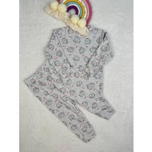 Miny Kids Kedi Desen Gri Kız Çocuk Pijama Takım