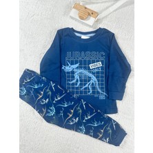 Miny Kids Dinozor Desen Lacivert Erkek Çocuk Pijama Takım