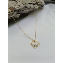 Luna Jewelry Kadın 316 L Çelik Zarif Kalp Model Zirkon Taşlı Kolye