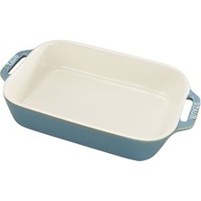 Staub Seramik Fırın Kabı 27x20 cm Antik Turkuaz