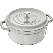 Staub Döküm Tencere Yuvarlak 28 cm Trüf Beyazı