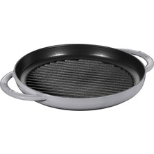 Staub Döküm Izgara Yuvarlak Çift Kulplu 26 cm Gri